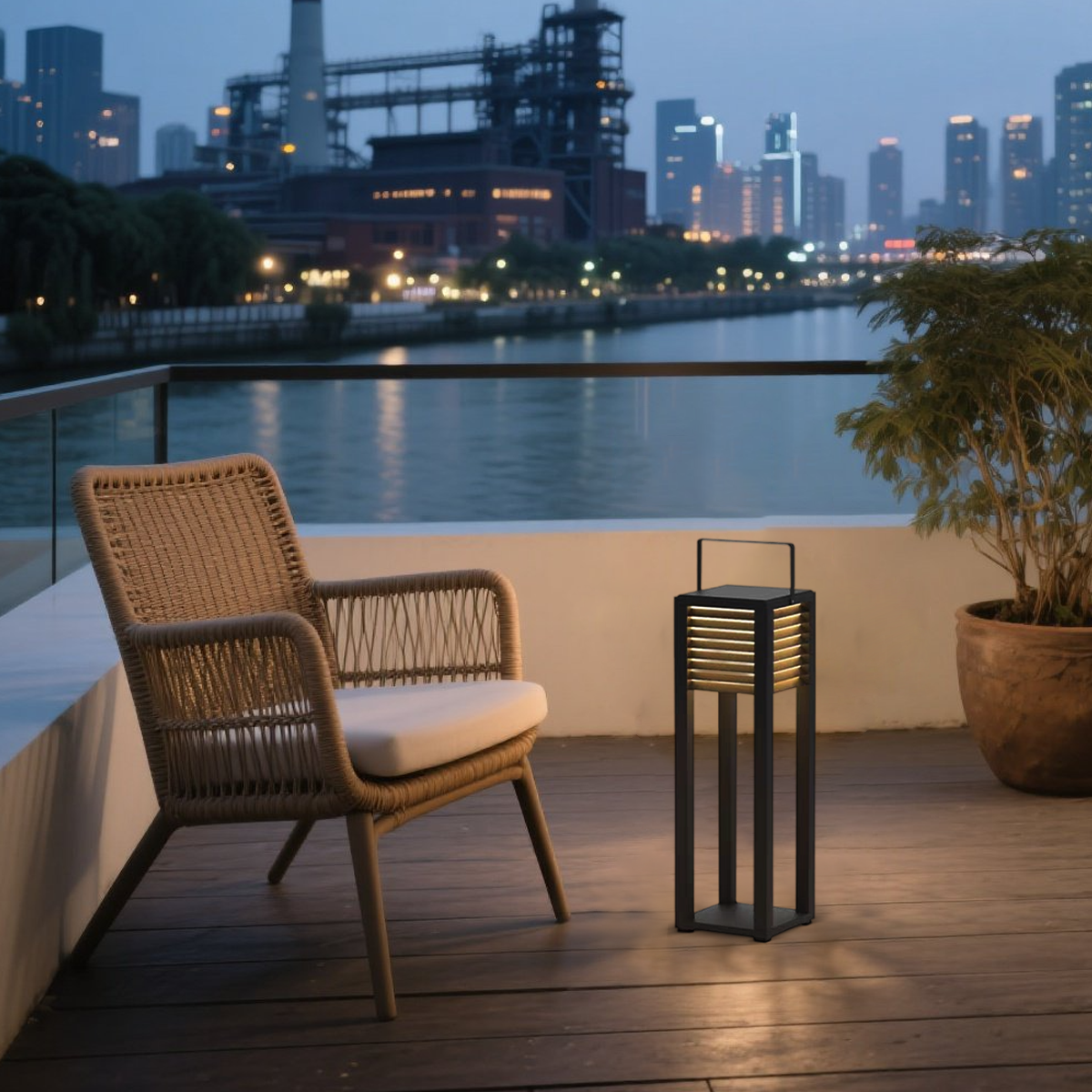 Modern Solar Outdoor Floor Lamp